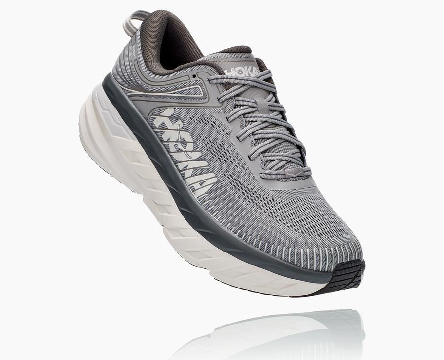 Hoka One One Hardloopschoenen Heren - Bondi 7 - Grijs - SO3709186